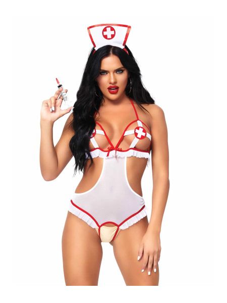 Костюм сексуальної медсестри One Size Naughty Nurse Roleplay Lingerie Set від Leg Avenue