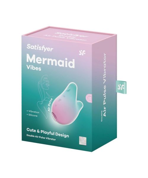 Вакуумний стимулятор із вібрацією Satisfyer Mermaid Vibes, м'ятно-рожевий