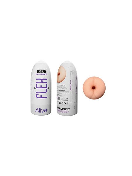 Мастурбатор-анус в колбі Alive Flex Anal M бежевий, 16 х 6.5 см