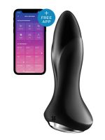 Анальна смарт пробка з вібрацією та намистинами Satisfyer Rotator Plug 1 Connect App чорна