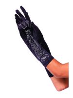 Рукавички зі стразами Skeleton Bone Elbow Length Gloves від Rhinestone Leg Avenue, чорні O\S