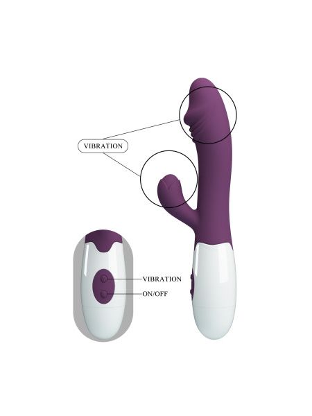 Вібратор-кролик для точки G PRETTY LOVE SNAPPY фіолетовий, 19 х 3.2 см
