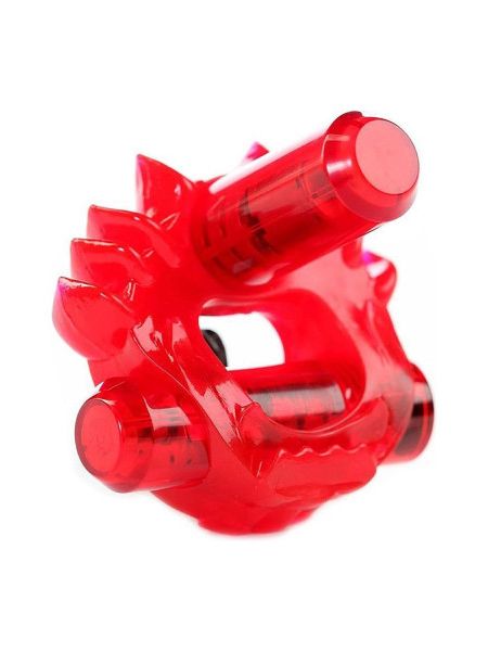 Ерекційне кільце з двома віброкулями Zero Tolerance Flame Thrower червоне, 5 см
