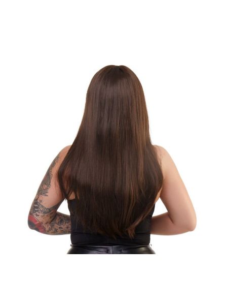 Перука хвиляста каскад з чубчиком Fetish Hair, коричневий, 60 см