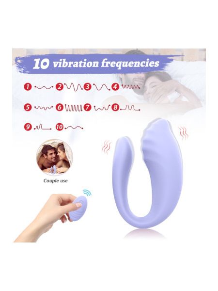Вібратор для пар Every Night Toys Anthea з пультом, лавандовий, 19,8 х 6,3 см