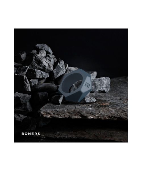 Ерекційне кільце із силікону Boners Diamond у вигляді гайки, сіре
