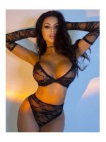 Комплект білизни з рукавичками Star Night мереживний, чорний, XS-S