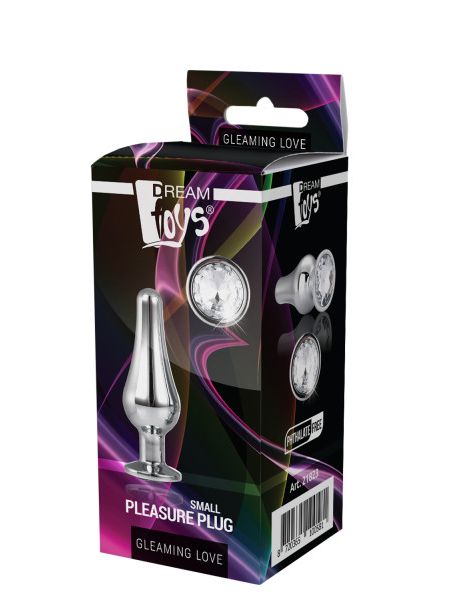 DT21823 анальна пробка конічної форми Dream Toys GLEAMING LOVE SILVER PLEASURE PLUG S