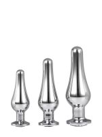 DT21874 набір анальних пробок конічної форми Dream Toys GLEAMING LOVE PLEASURE SET SILVER