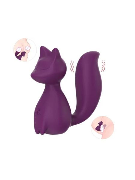 Міні-вібратор кліторальний Every Night Toys Doris у формі лисиці фіолетовий, 10 режимів вібрації