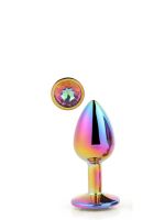 Dt21781 Райдужна анальна пробка GLEAMING LOVE MULTICOLOUR PLUG SMALL
