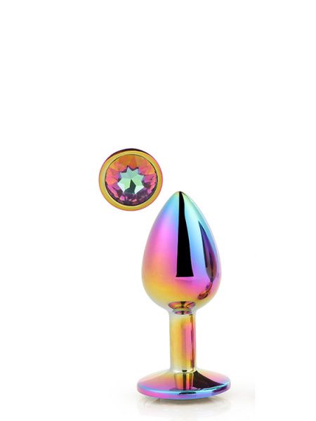 Dt21781 Райдужна анальна пробка GLEAMING LOVE MULTICOLOUR PLUG SMALL