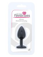 Анальна пробка Dream Toys All Time Favorites чорна з фіолетовим каменем