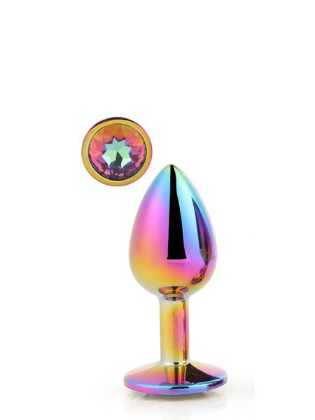 Dt21782 Райдужна анальна пробка GLEAMING LOVE MULTICOLOUR PLUG MEDIUM