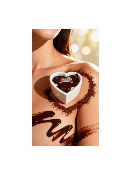 Масажна свічка з ароматом шоколаду Candy Chocolate у формі серця, 70 мл