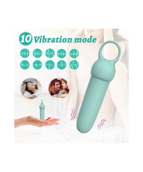 Міні-вібратор Every Night Toys Elliot світло-бірюзовий, 10 режимів вібрації