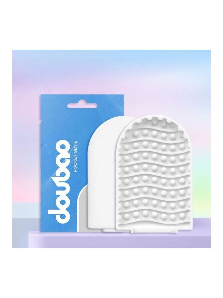 Міні-мастурбатор нереалістичний DOU BAO WAVES Pocket Genius з рельєфом хвиль, білий, 52,5 × 81,5 × 11 мм