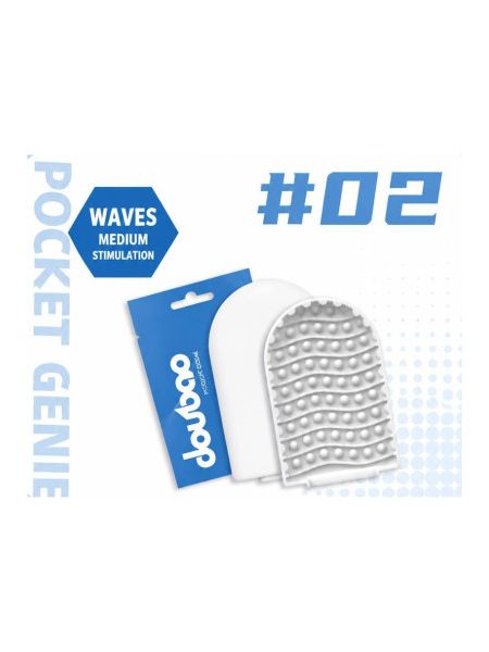 Міні-мастурбатор нереалістичний DOU BAO WAVES Pocket Genius з рельєфом хвиль, білий, 52,5 × 81,5 × 11 мм