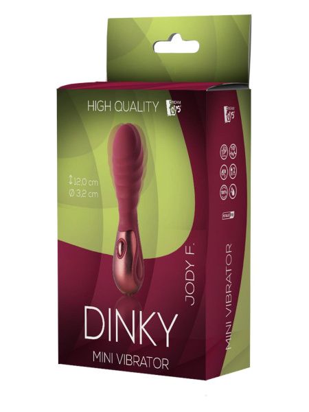 Мини вибратор рельефный Dream Toys Dinky Mini Vibrator Jody F бордовый, 12 см х 3.2 см