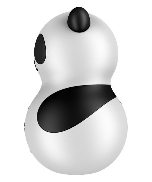 Вакуумний стимулятор із вібрацією Satisfyer Pocket Panda чорно-білий, 8.9 см