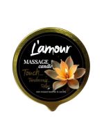 Масажна свічка L'amour Rain-Kissed Leather and Vanilla, золота, 70 мл