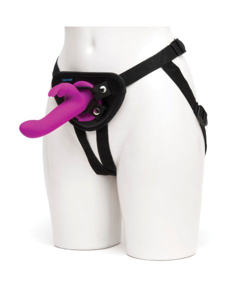 Страпон-кролик з вібрацією та трусиками Happy Rabbit Rechargeable Vibrating Strap-On Harness Set