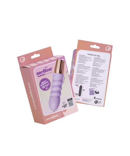 Міні-вібратор CRUSHIOUS Mellow Bubbles, лавандовий, 11 х 2,8 см