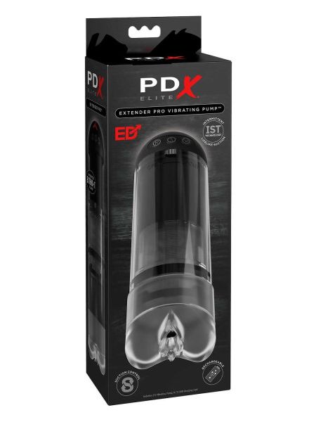 Вібропомпа вакуумна Pipedream PDX Elite чорна, 17.8 см