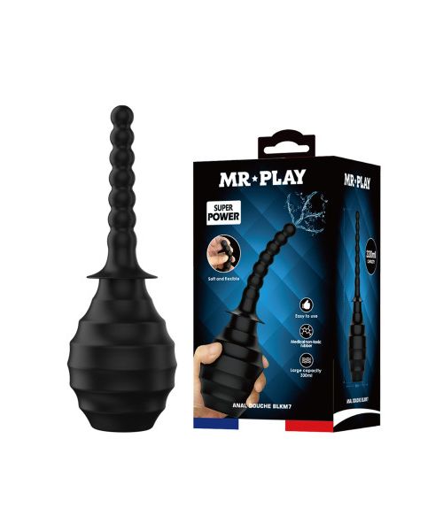 Анальний душ із гнучким носиком Pretty Love MR PLAY у вигляді анального стимулятора, чорний, 330 мл