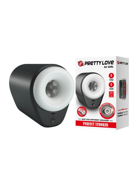 Автоматичний мастурбатор наскрізний Pretty Love DJ GIRL з вібрацією, 15,6×11,1 см