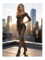 Комбінезон сітка Star Night з інтимним вирізом, чорний, OS (S–L)
