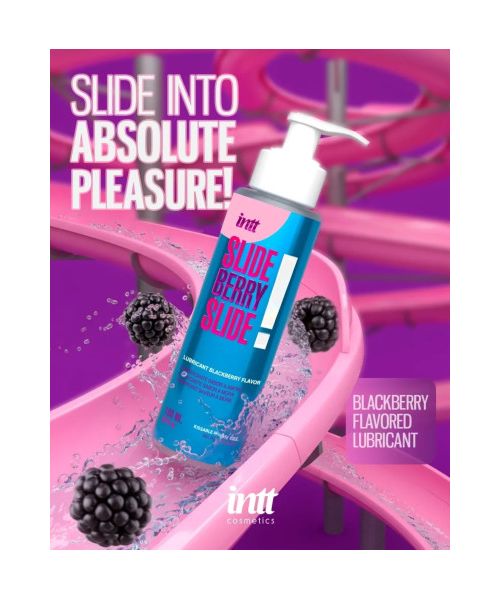 Лубрикант їстівний з ароматом ожини Intt SLIDE BERRY SLIDE! на водній основі, 100 мл