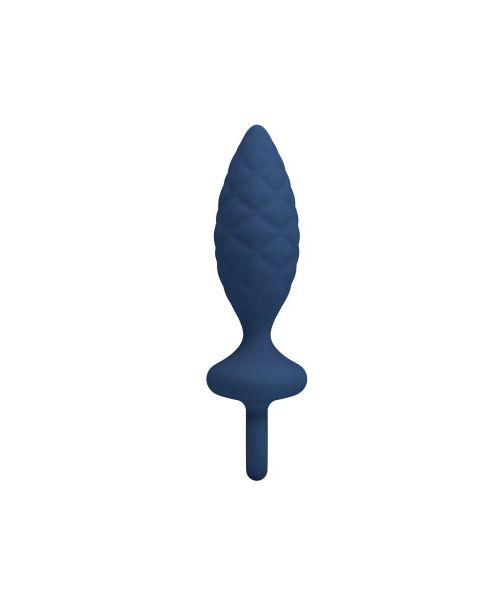 Анальна пробка MR. PLAY Butt Plug with Loop, синя, розмір S, 11,5 × 2,7 см