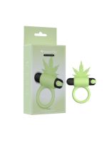 Ерекційне віброкільце Passion Play з листком каннабісу, зелене, 11.2×7.7 см