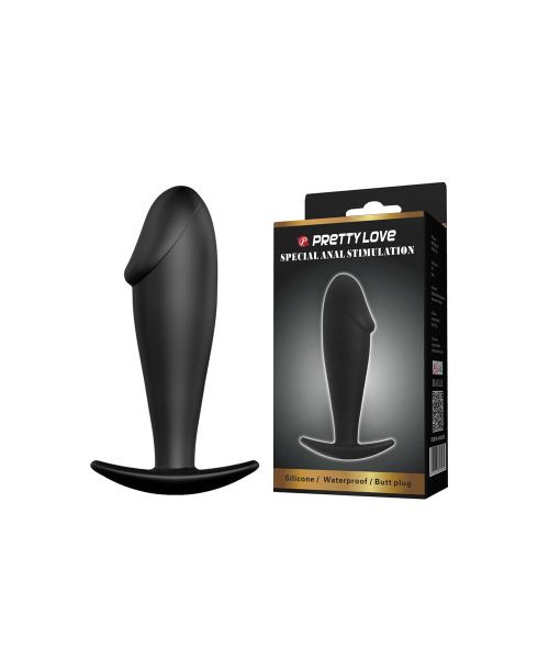 Анальна пробка силіконова Pretty Love Special Anal Stimulation, чорна, 10 х 3 см