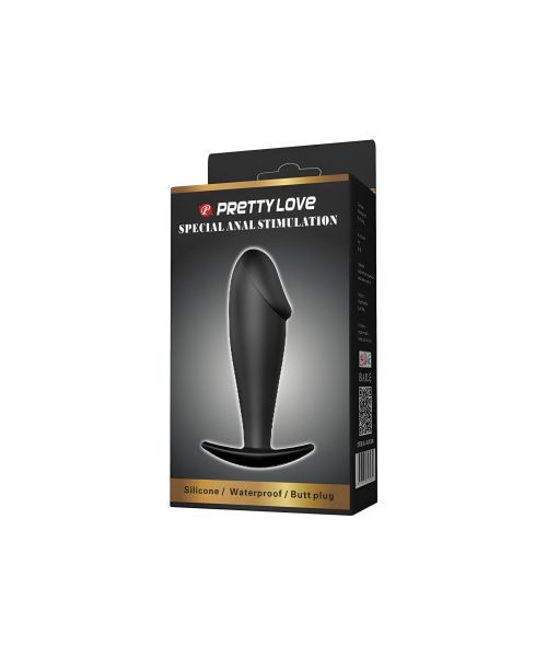 Анальна пробка силіконова Pretty Love Special Anal Stimulation, чорна, 10 х 3 см