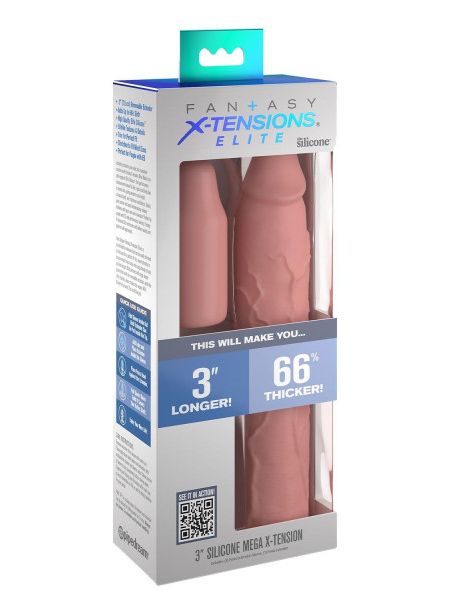 Насадка на пеніс Pipedream Fantasy X-tensions Elite бежева, 23 см