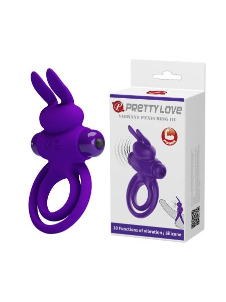Ерекційне кільце PRETTY LOVE Penis Ring подвійним кільцем, фіолет