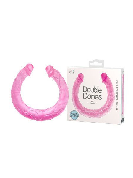 Фалоімітатор двосторонній Baile Double Dones, реалістичний, рожевий, 44 × 3,5 см