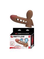 Насадка на член реалістична Pretty Love Tyronn із стимулюючими виступами, 16.1 х 4.4 см