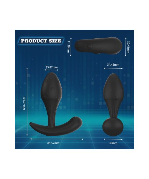 Масажер простати Every Night Toys Miah з дистанційним керуванням, чорний, 10 режимів вібрації