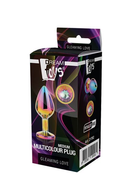 Dt21782 Райдужна анальна пробка GLEAMING LOVE MULTICOLOUR PLUG MEDIUM
