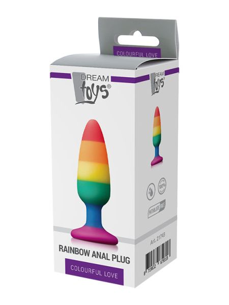 Райдужна анальна пробка COLOURFUL LOVE RAINBOW ANAL PLUG MEDIUM