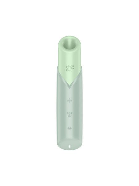 Вакуумний стимулятор Satisfyer Naughty Kiss для клітора, зелений, 12 × 2,7 см