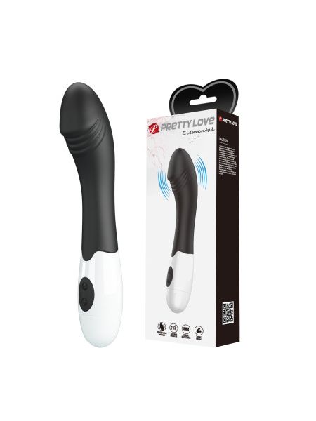 Вібратор для точки G Pretty Love Elemental Vibrator чорний, 19 х 3.2 см