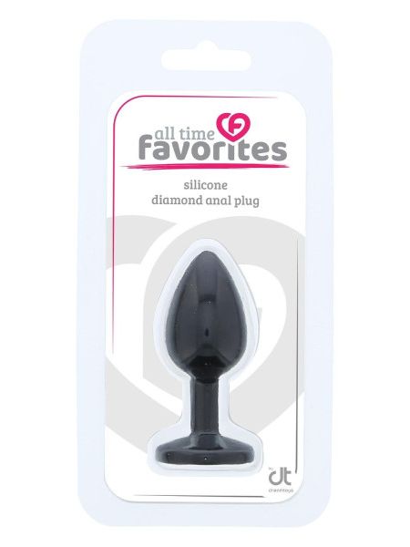 Анальна пробка Dream Toys All Time Favorites чорна з фіолетовим каменем