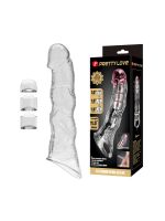 Подовжуюча насадка на пеніс Pretty Love Extension з подовжувачами (3 шт), прозора, 28 х 5,2 см