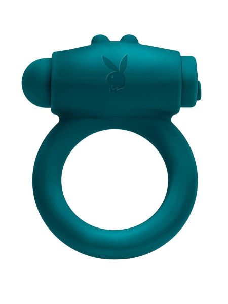 Ерекційне кільце з віброкулею Evolved Playboy Bunny Buzzer, зелене