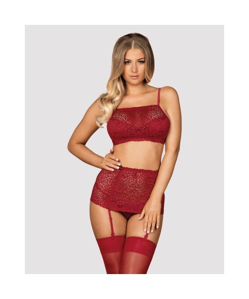 Комплект Obsessive Lividia 3 pcs set red S/M