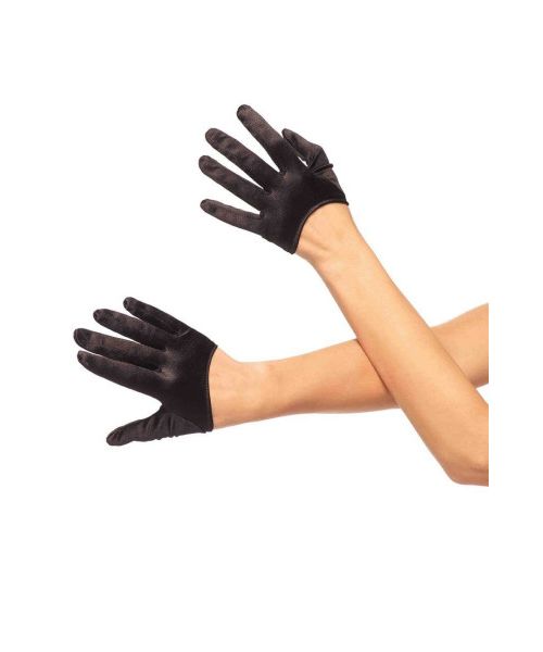Рукавички сексуальні One Size Mini Cropped Satin Gloves від Leg Avenue